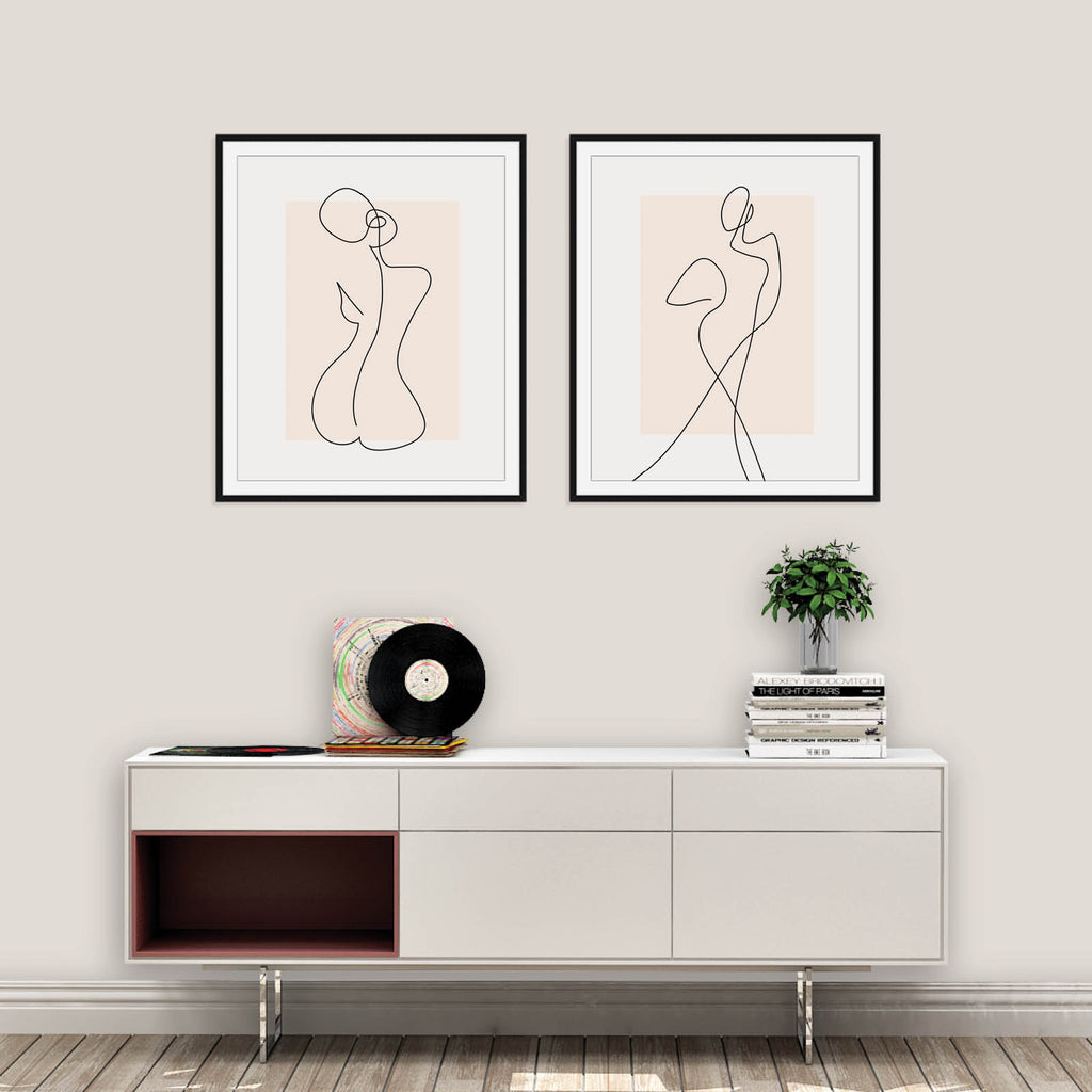 Female Line Art Print Set, modern abstract art by Culver and Cambridge