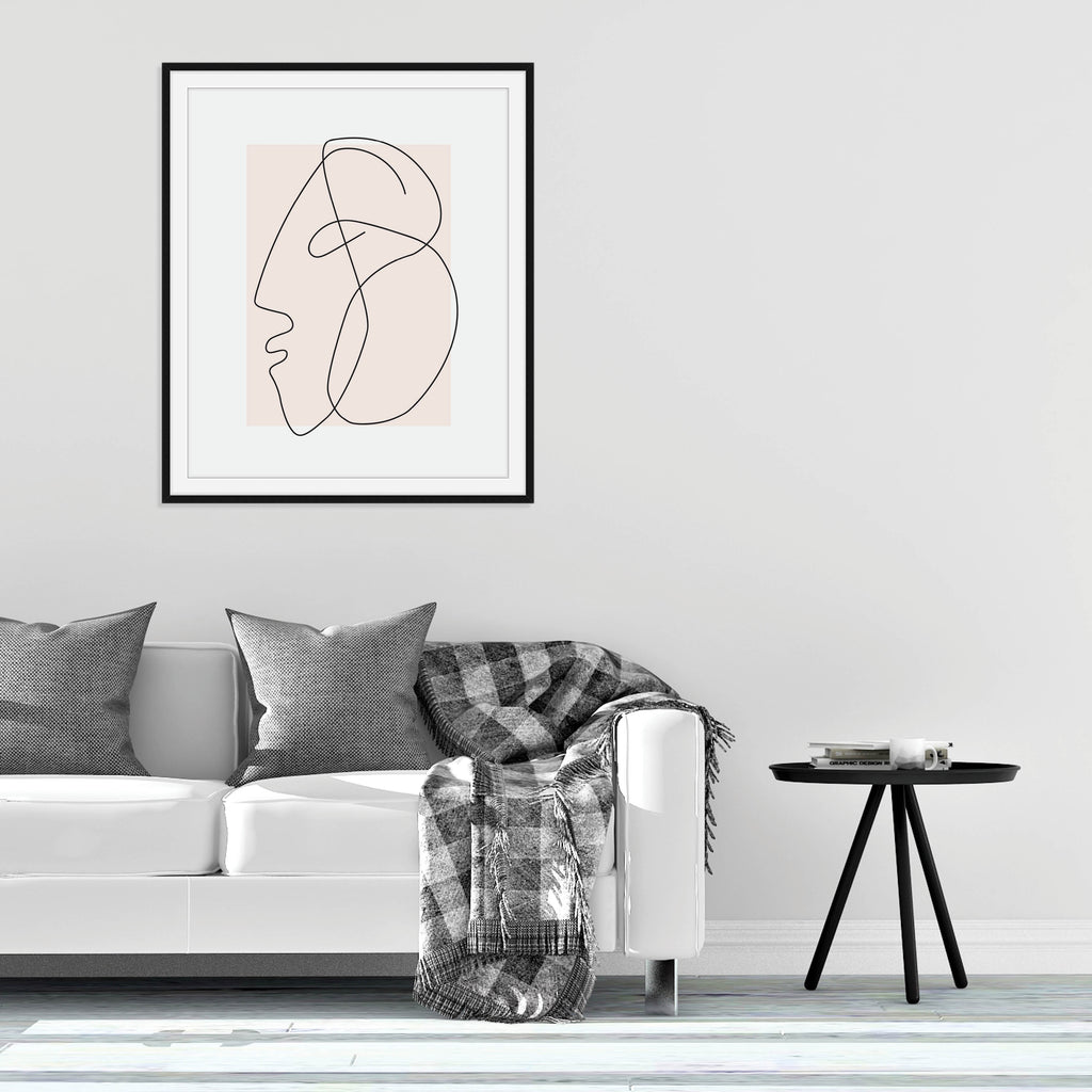 Blush Profile Line Drawing Print: Modern Art Prints by Culver and Cambridge