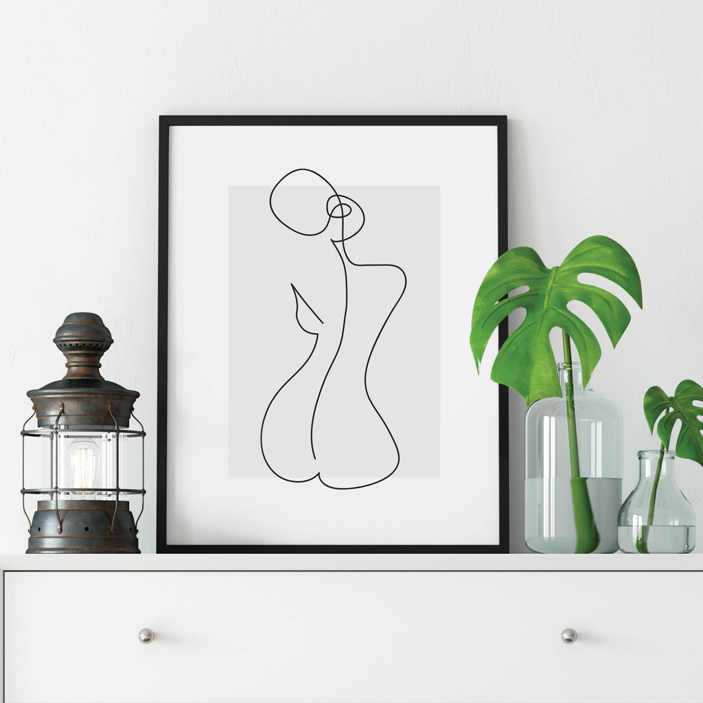Female Form Line Drawing Print: Modern Art Prints by Culver and Cambridge