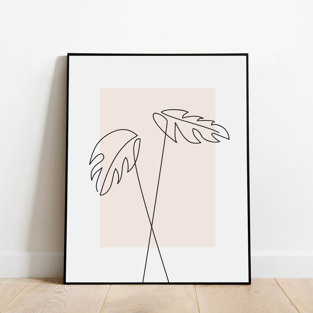 Monstera Plant Line Drawing Print: Modern Art Prints by Culver and Cambridge