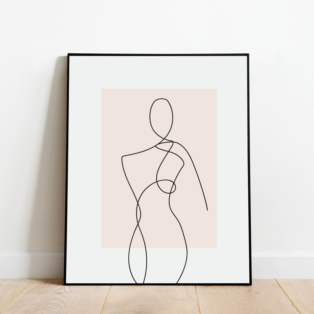Standing Female Line Drawing Print: Modern Art Prints by Culver and Cambridge
