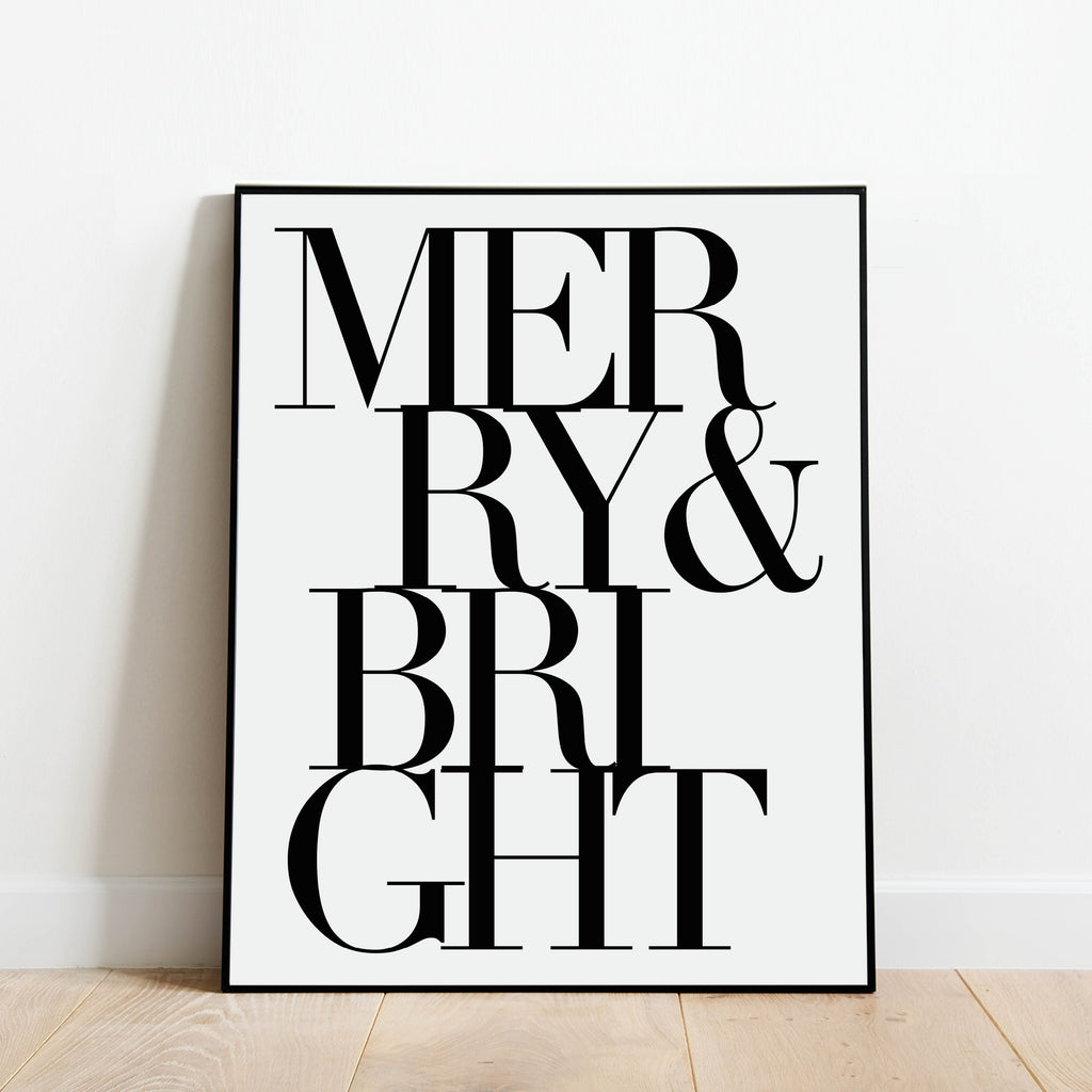 Merry and Bright Holiday Print: Modern Art Prints by Culver and Cambridge