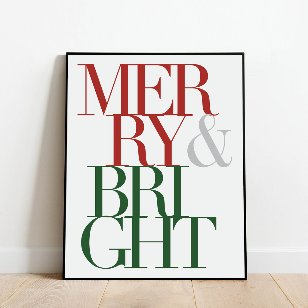 Merry and Bright Color Holiday Print: Modern Art Prints by Culver and Cambridge