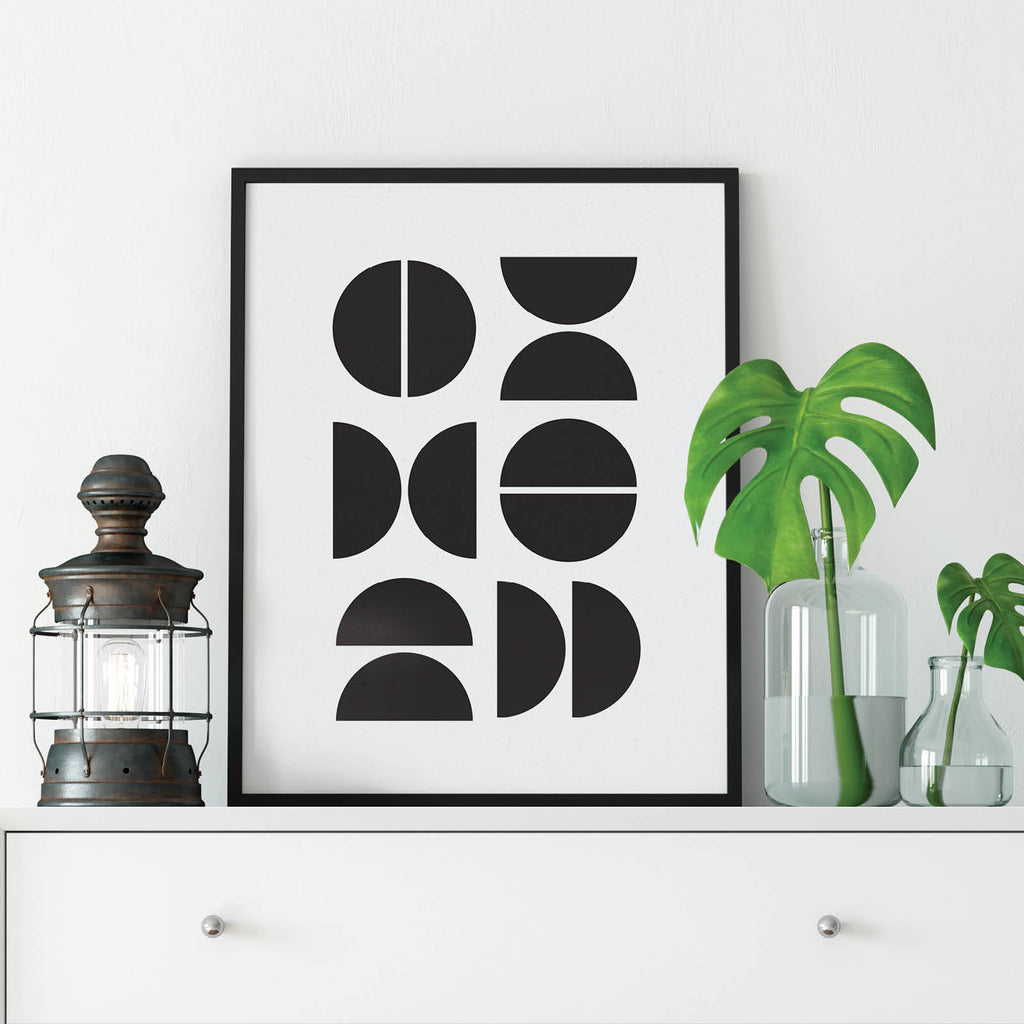 Half Moon Mid Century Modern Abstract Print: Modern Art Prints by Culver and Cambridge