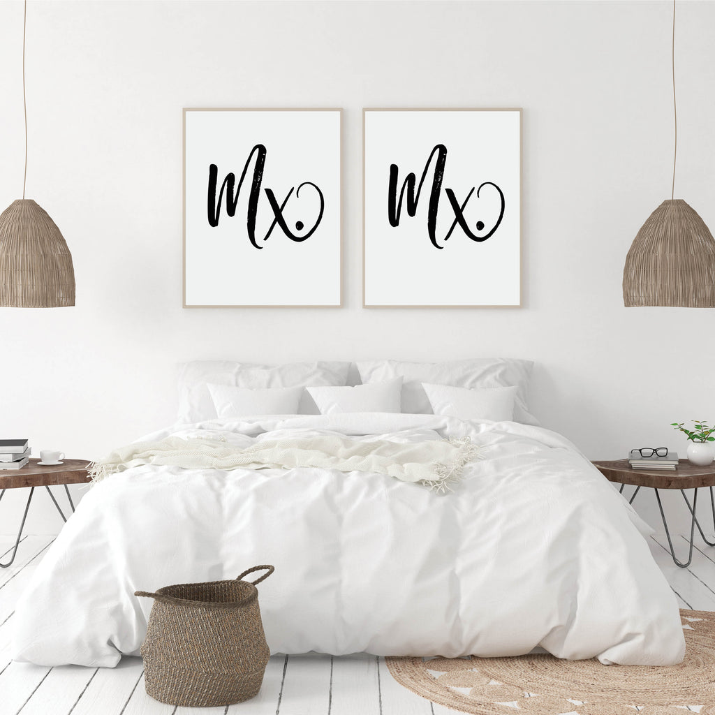 Mr and Mrs Print Set: Modern Art Prints by Culver and Cambridge