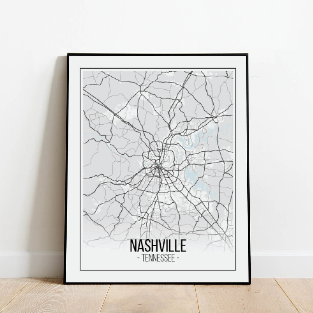 Nashville Map Print: Modern Art Prints by Culver and Cambridge