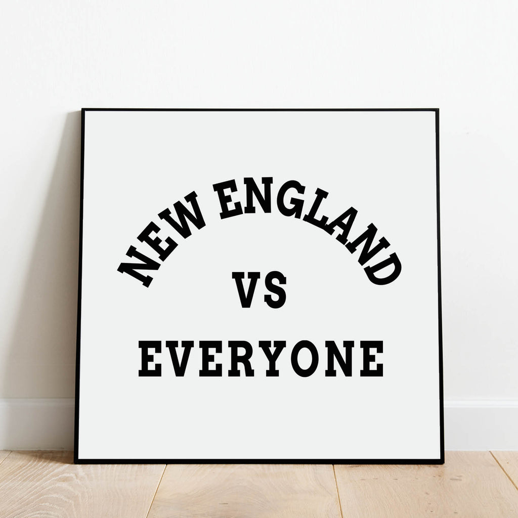 New England vs Everyone Print, Sports Wall Art by Culver and Cambridge