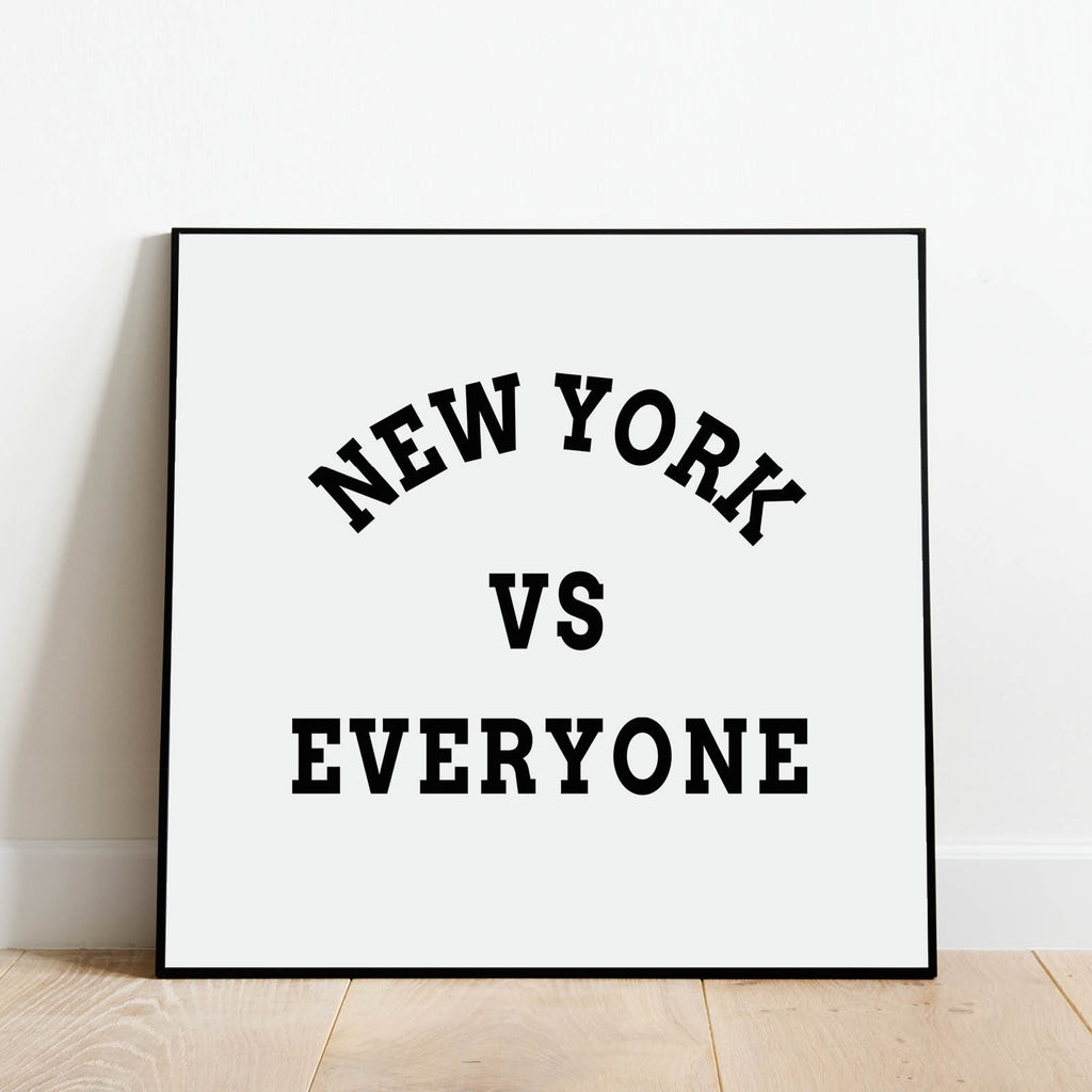 New York vs Everyone Print, Sports Wall Art by Culver and Cambridge