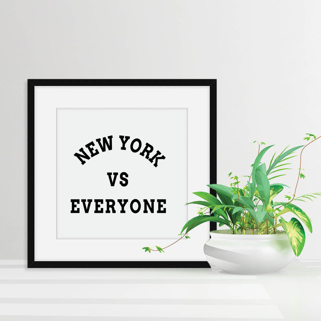 New York vs Everyone Print, Sports Wall Art by Culver and Cambridge