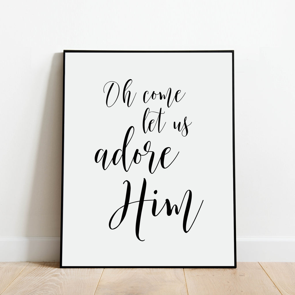 Oh Come Let Us Adore Him Holiday Print: Modern Art Prints by Culver and Cambridge
