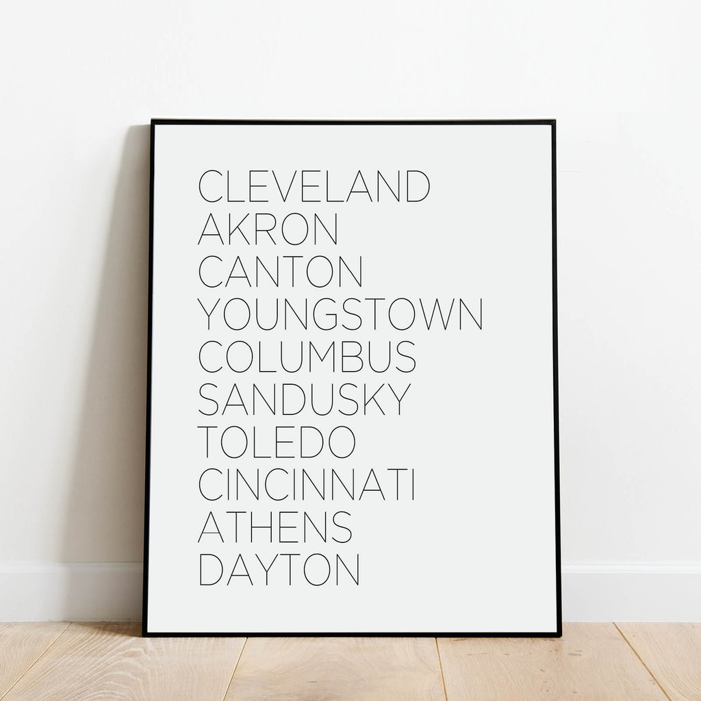 Ohio Cities Print: Modern Art Prints by Culver and Cambridge