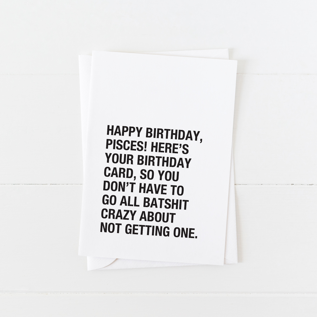 Funny Pisces Birthday Card - Astrology Birthday Cards Done Right: Modern Greeting Cards by Culver and Cambridge
