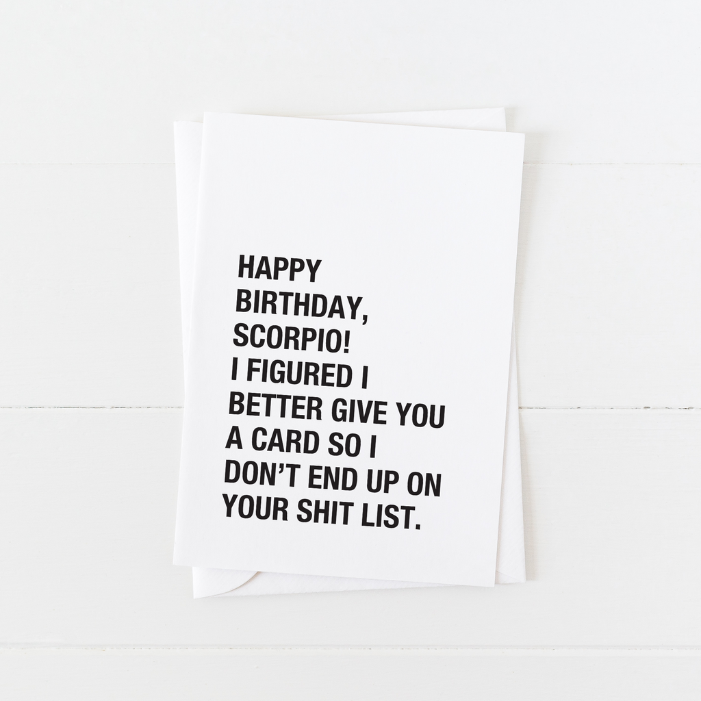 Funny Scorpio Birthday Card - Astrology Birthday Cards Done Right: Modern Greeting Cards by Culver and Cambridge