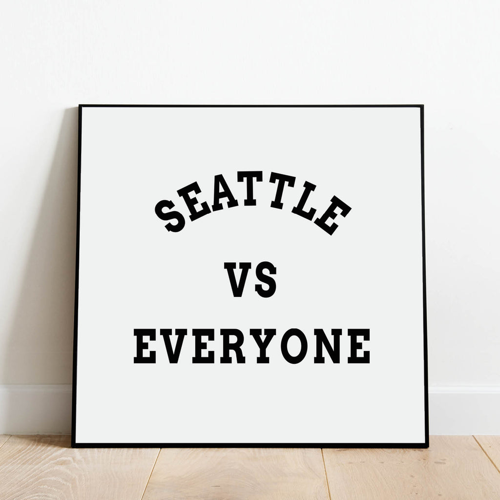 Seattle vs Everyone Print, Sports Wall Art by Culver and Cambridge