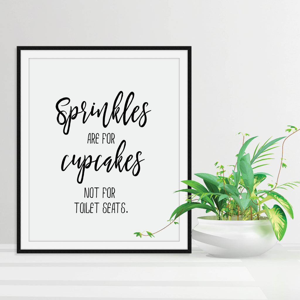 Sprinkles are for Cupcakes Bathroom Print: Modern Art Prints by Culver and Cambridge