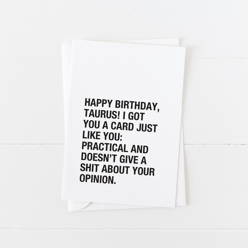 Funny Taurus Birthday Card - Astrology Birthday Cards Done Right: Modern Greeting Cards by Culver and Cambridge