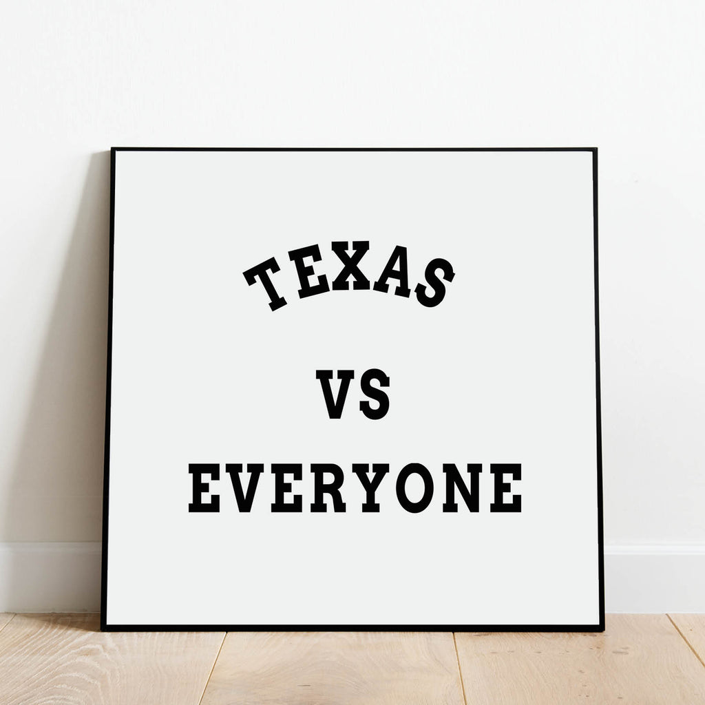 Texas vs Everyone Print, Sports Wall Art by Culver and Cambridge