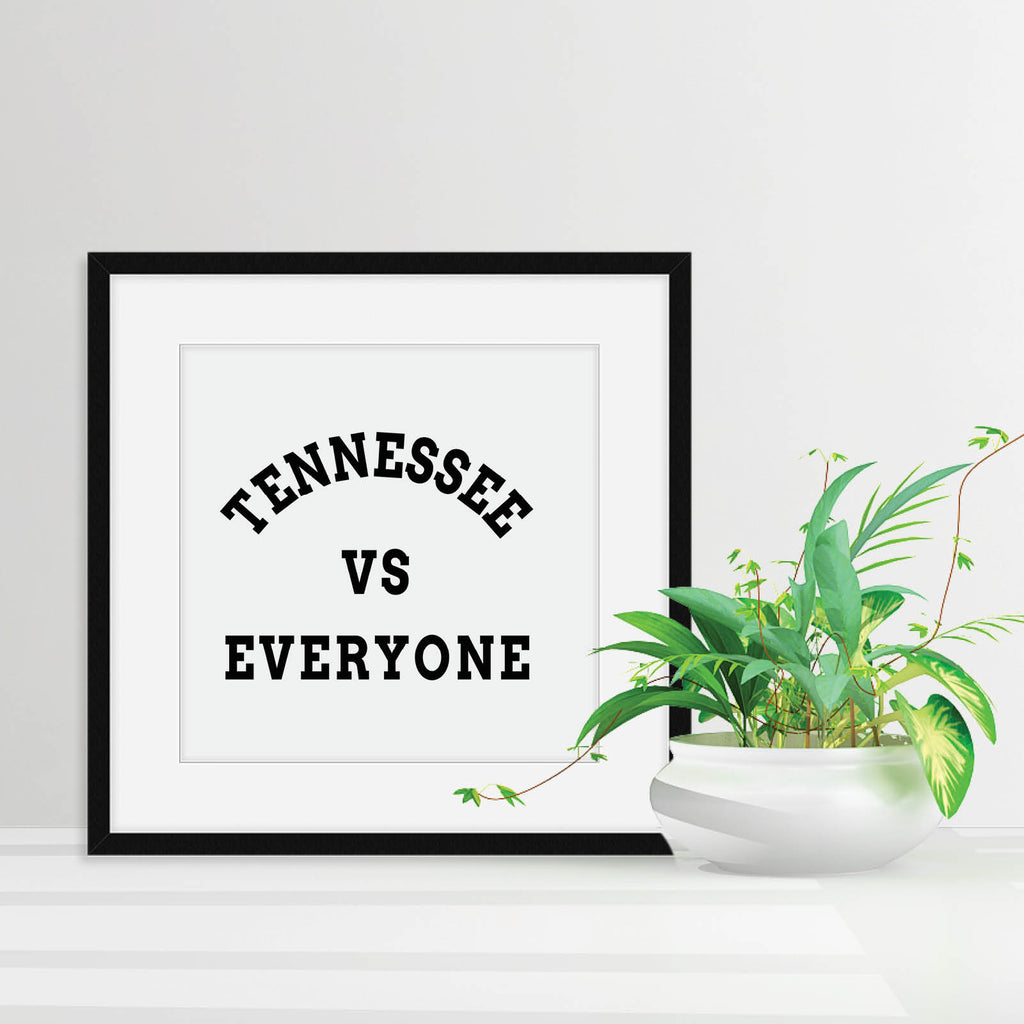 Tennessee vs Everyone Print, Sports Wall Art by Culver and Cambridge