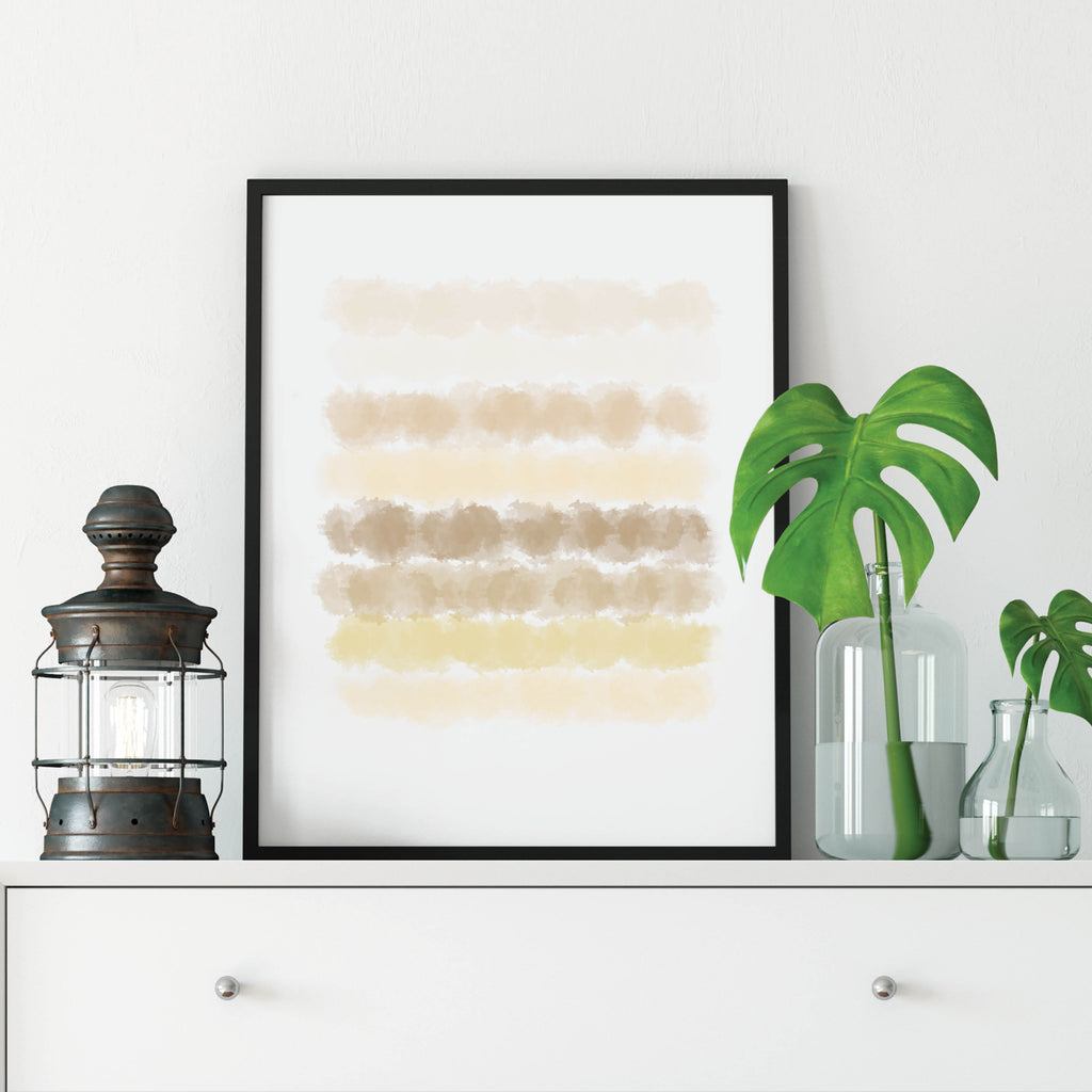 Shades of Sand Watercolor Print: Modern Art Prints by Culver and Cambridge