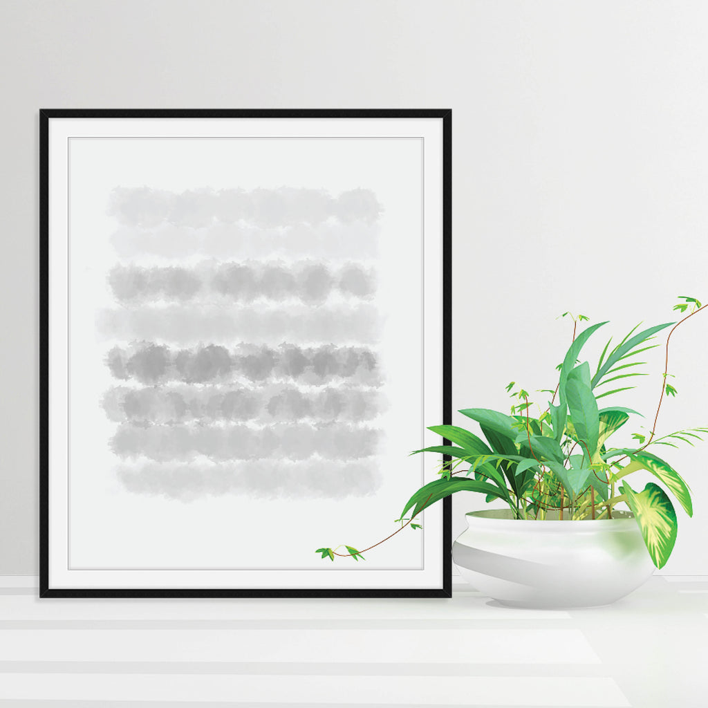 Shades of Gray Watercolor Print: Modern Art Prints by Culver and Cambridge