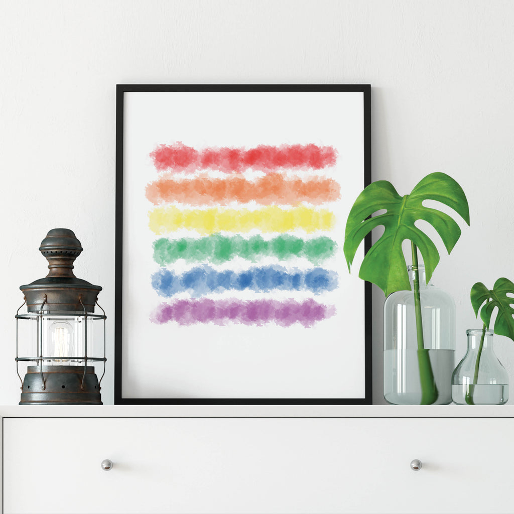 Rainbow Watercolor Print: Modern Art Prints by Culver and Cambridge