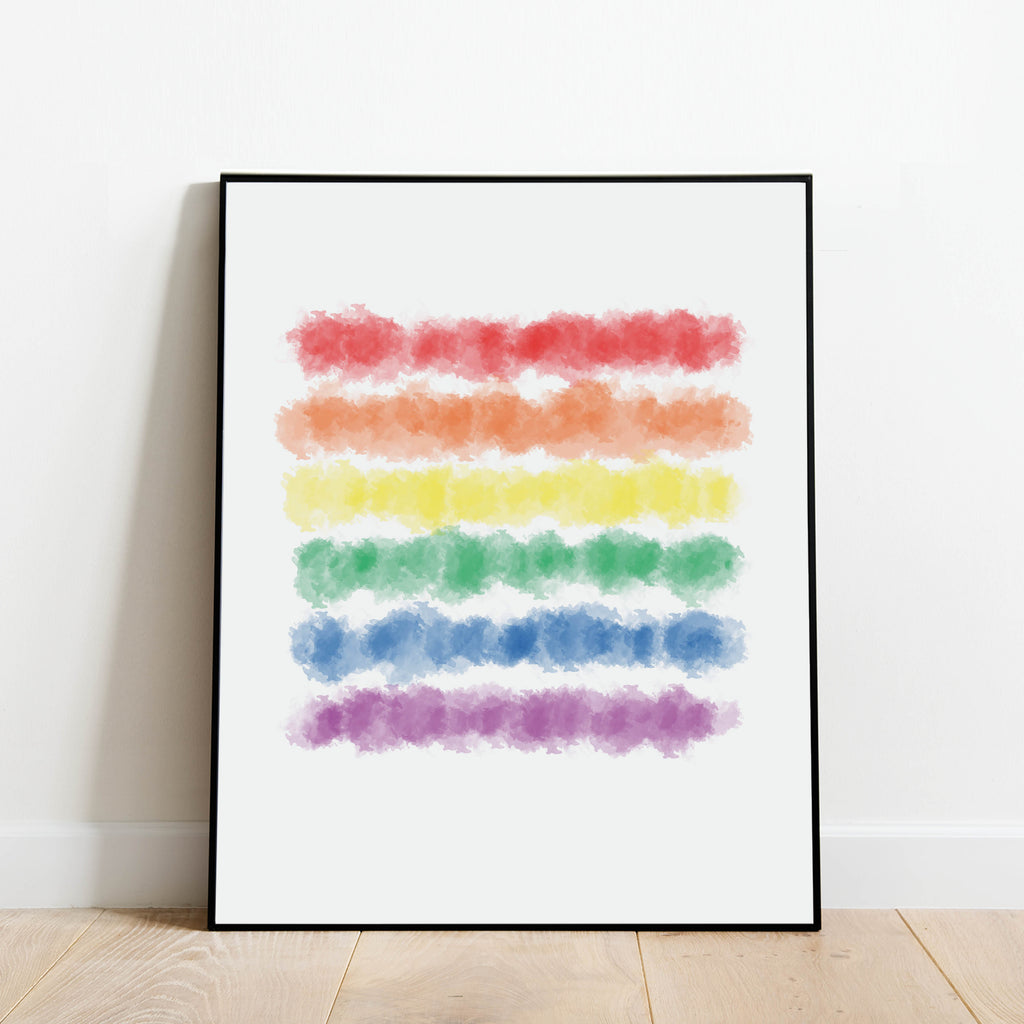 Rainbow Watercolor Print: Modern Art Prints by Culver and Cambridge