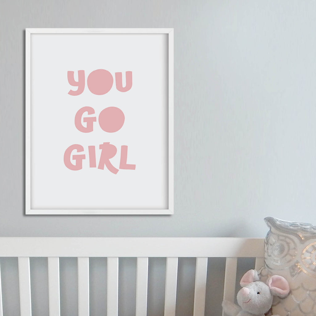 You Go Girl Print: Modern Nursery Wall Art by Culver and Cambridge
